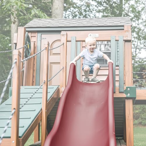TUSK Avalanche 14 ft Rotomolded Playset Slide, Burgundy - color: Burgundy, size: 14 ft