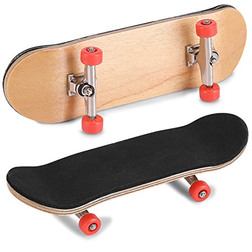 HERCHR Finger Boards, 1Pc Maple Wooden Alloy Fingerboard Finger Skateboards Creative Fingertips Daliy Playing Relaxing Movement Set with Box for Relax Play (Red) - color: Red