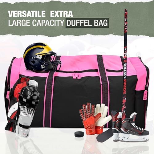 Jetstream Heavy Duty Multi Pocket Durable Sports Gym Equipment Travel Duffel Bag - color: XL 36" Pink, size: 36IN