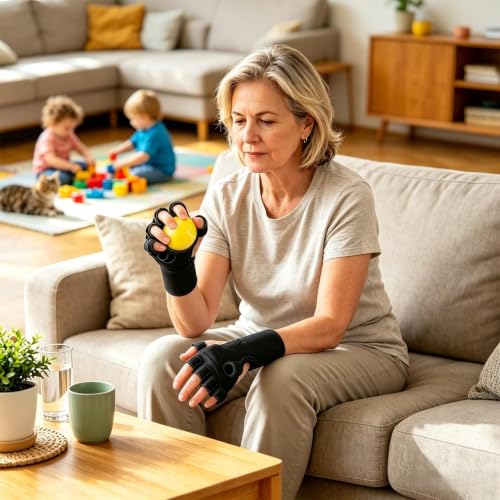 Hand Exercise Balls Finger Muscle Trainer Tool | Hand Strengthening Gear for Weightlifting Office Rock Climbing Home Fitness Gym Outdoor Workout - color: Yellow