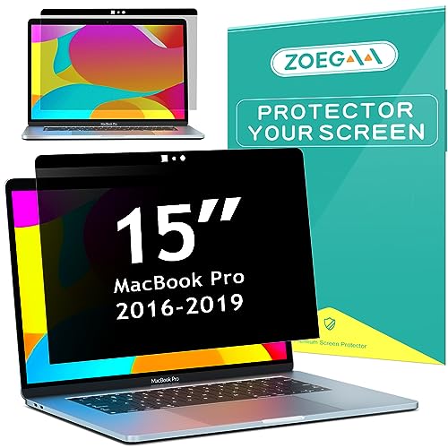 ZOEGAA Privacy Screen Protector for MacBook Pro 15 Inch (2016-2019). | 1 Install Ways; Camera Cover; Anti Bule Light/Glare; Compatible With MacBook Pro 15 Inch (2016-2019). - size: MacBook Pro 15 inch (2016-2019)