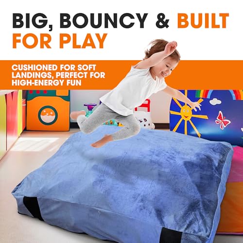 Cheer Collection Crash Pad - Crash Pads for Kids Sensory with Washable Cover - Sensory Room Must Haves - Crash Mat (5' x 5' FT) - size: 5'x 5' Feet