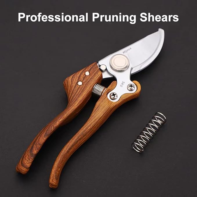 Garden Pruners, Heavy Duty Garden Clippers,Pruning Shears with Adjustable Thumb Lock,Hand Gardening Tools Pruners,Stainless Steel Sharp Gardening Scissors (Classic)