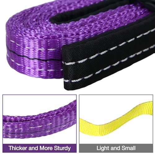 Lift Sling Straps,1" x 6' 2-Ply Heavy Duty Flat Eye Lift Slings 2P | Polyester Lifting Strap Nylon Tree Saver Recovery Strap Web Sling Rigging Moving Tow Hoist Gear Strap 3200 lb 2600 lb 6400 lb - color: Purple, size: 1" x 6' (2 pack)