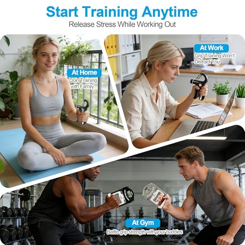Grip Strength Tester Trainer - Dynamometer Handgrip Measurer Meter, Handheld Strengthener Exerciser for Sports, School, and Home Use