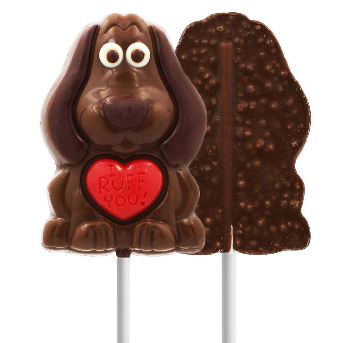Valentine's Big Puppy Lollipop Holiday Treats 4-Pack Variety, Pop Party Bag Fillers, Individually Wrapped, Kosher Certified, 3oz Sucker Puppy