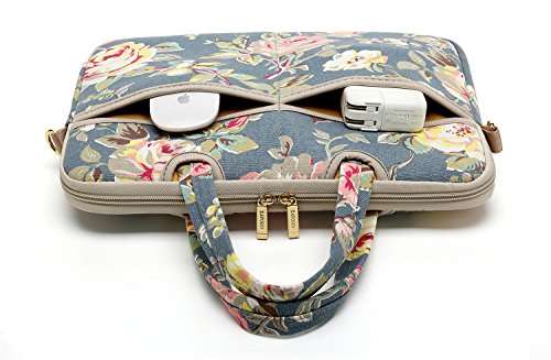 Blue Water Hyacinth Patten water resistant Laptop Shoulder Messenger Bag Case Sleeve for 12 Inch 13 Inch Laptop,Laptop Briefcase - color: Water Hyacinth, size: 13-13.3 Inch
