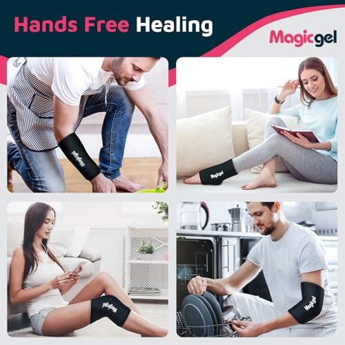 Magic Gel Elbow Ice Pack Wrap – Reusable Knee and Arm Sleeve - Hot & Cold Freeze Therapy Wrap for Targeted Areas – Compact Compression Fit for Knees, Calf, Joints, Tennis - style: Small Knee & Elbow Pack