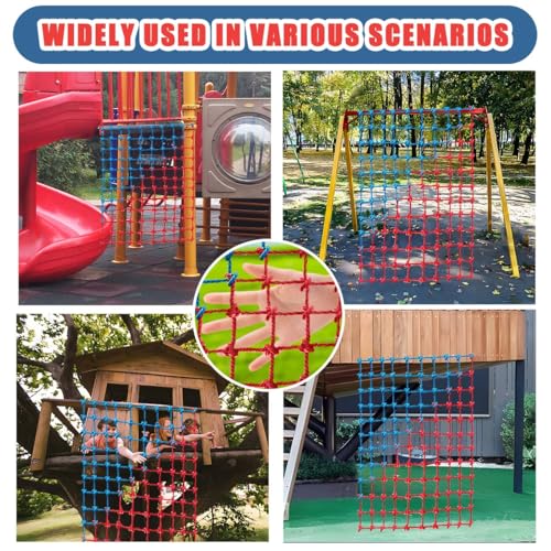 Climbing Cargo Net, Polyester Playground Climbing Net, Heavy Duty Large Military Climbing Net for Kids Outdoor, Kids Safety Protection Net, Rope Ladder, Jungle Gyms, Swingset, Treehouse - size: 5ft x 10ft