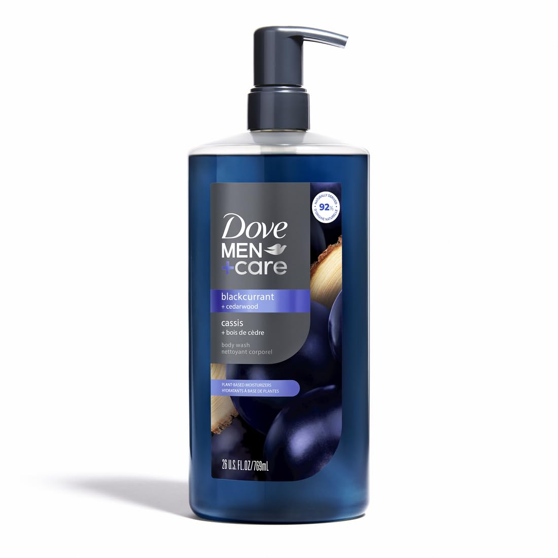 Dove Men Moisturizing Body Wash, Blackcurrant + Cedarwood, 26 oz