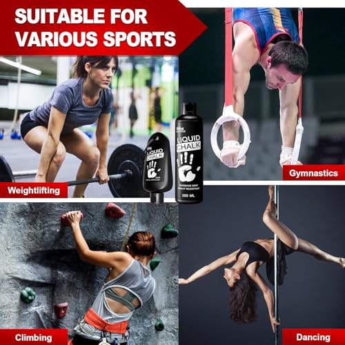 Pro Grade Liquid Chalk 2 oz or 12 oz Mess-Free Gym Chalk for Weightlifting, Gymnastics, Rock Climbing, Dancing, Dries in Seconds - style: 2 oz - 8 Pack