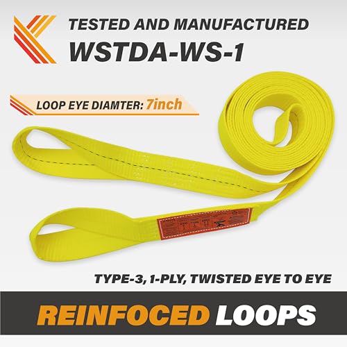 1-Ply Lifting Sling Straps 2”x 6ft - 3100lbs Vertical Capacity Heavy Duty Flat Eye Lift Sling, for Rigging Moving Towing Hoisting -2Pack - Kodiak Straps - color: 2 PACK, size: 2inch x 6ft