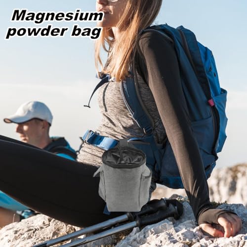Chalk Bag Bucket Drawstring Closure, Zippered Pockets | Chalk Organizer for Rock Climbing, Bouldering, Weightlifting, Gymnastics, Adults Women Men