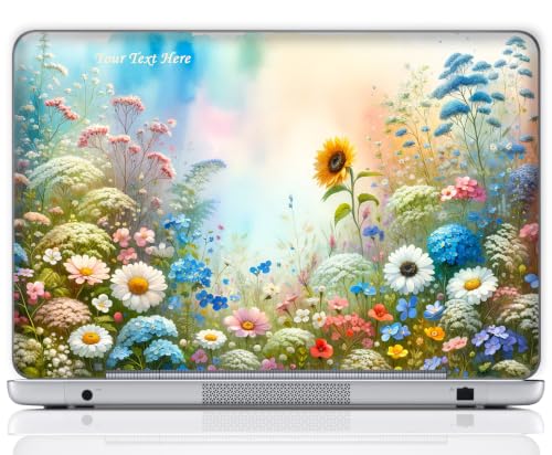 Custom Design Personalized Laptop Skin Sticker Cover Art Decal, Customize with Your Name or Text (13 Inch, Wild Flower Painting) - color: 3618, size: 13 Inch