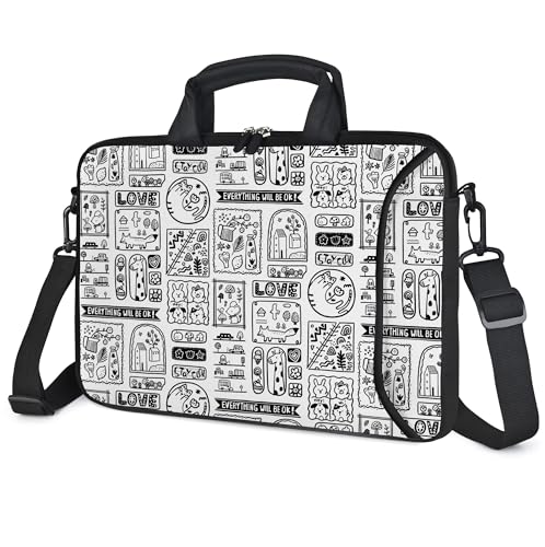 10 inch Messenger Bag Carrying Case with Handle Accessory Pocket Fits 7 to 10-Inch Laptops/Notebook/Kids Tablet (7-10.2 inch, Animal Cartoon) - color: Animal Cartoon, size: 7-10.2 inch