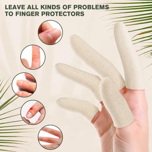 Evridwear Cotton Finger Cots Cotton Cushion 60PCS for Cracked Skin, Eczema, Calluses, Moisture Wicking, Finger Protection for Men & Women (3 Packs Short, 2") - size: 3 Packs Short