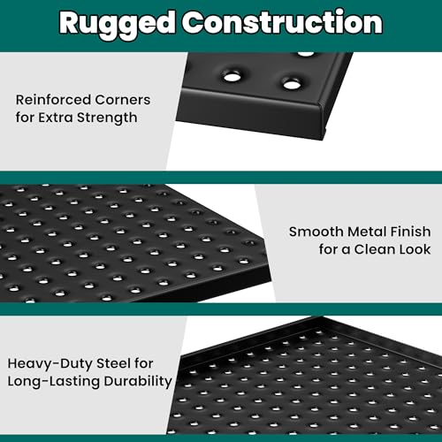 EVERHANGER Metal Pegboard Panels 24" x 12", Heavy Duty Steel Peg Boards for Garage, Pegboard Wall Organizer for Tool Storage and Organization, Black, 3 Pack - size: 3 Pack 24" x 12"