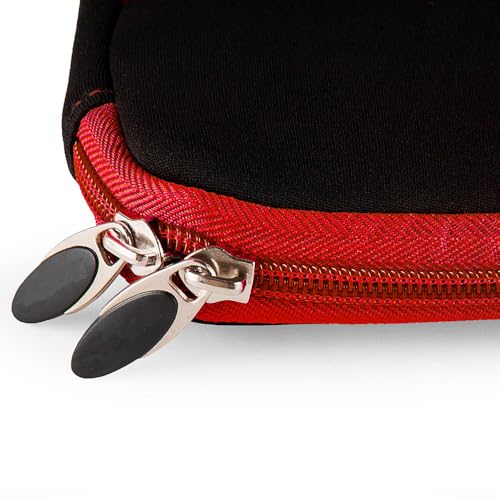 13 Inch Laptop Carrying Sleeve Neoprene Water Resistant Bag with Accessories Pocket-Compatible with AirBook 13 (Red) - color: Black/Red