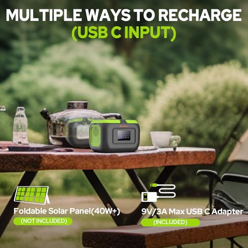 Portable Power Station with Solar Panel 30W, 120W 110V USB-C Solar Power Pack Battery Generator with Panel, Solar Power Bank with AC Outlet for Laptop Smart Device RV VAN Outdoor Tent Camping