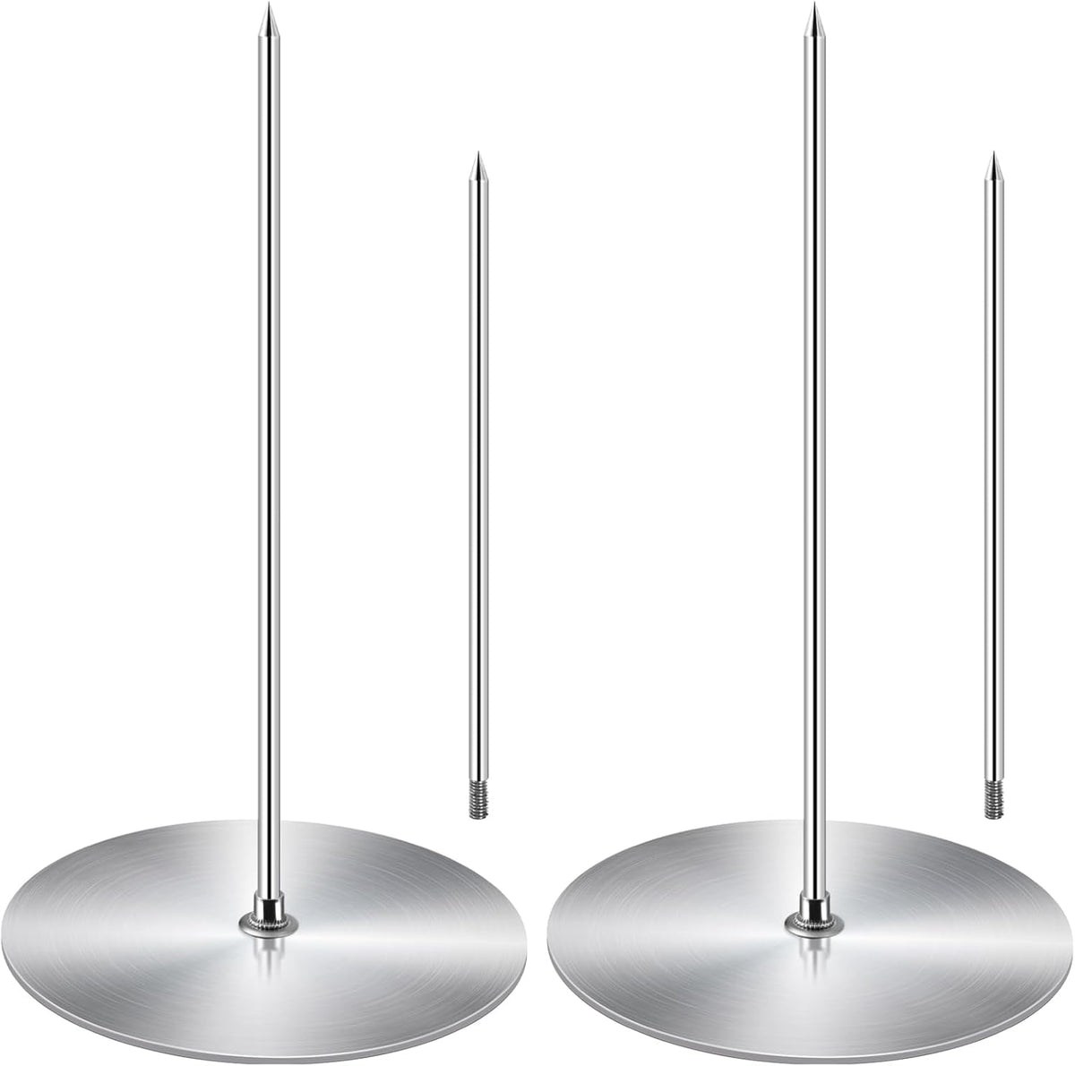 Vertical Skewer Grill - Stainless Removable Vertical Brazilian Barbecue Grilling Rack Meat Spit - Perfect for Steak, Whole Chickens, Whole Fish, Large Meat, 2Pack