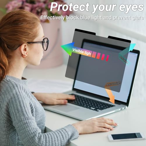 Magnetic Privacy Screen Protector for 16 Inch 16:10 Aspect Ratio Screen Anti-Spy, Anti-Glare, Anti-Blue Light Protection, Enhanced Screen Clarity & Scratch Guard - size: 16 inch
