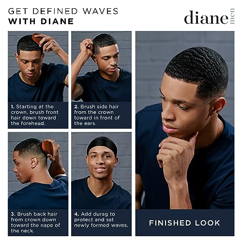 Diane Premium 100% Boar Bristle Styling Brush for Men and Barbers – Medium Bristles for Thick Coarse Hair – Use for Detangling, Smoothing, Wave Styles, Soft on Scalp, Restore Shine and Texture - style: 5 Row Styling