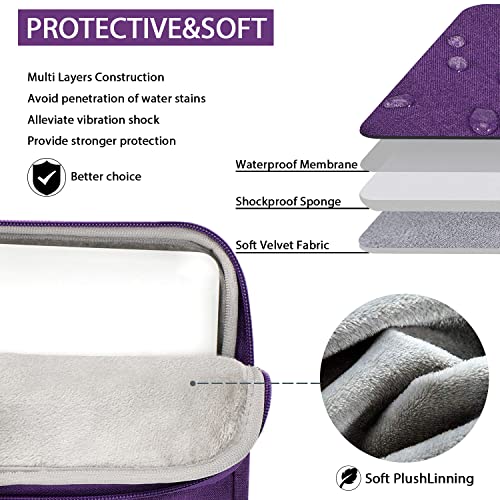 Voova Laptop Case 13 14 15 16 17 Inch with Shoulder Strap, Waterproof Laptop Bag Sleeve Slim Briefcase - color: Purple, size: 17-17.3 Inch