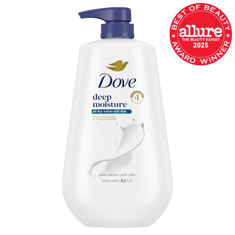 Dove Deep Moisture Body Wash, 30.6 oz Pump, Sulfate Free