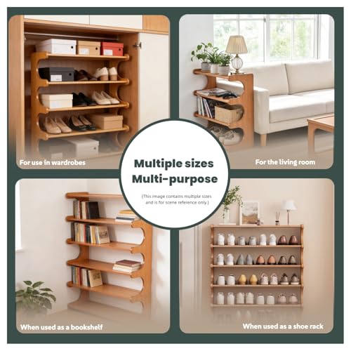 Shoe Rack,Small 5 Tier Shoe Organizer Storage Shelf,Bamboo Narrow Shoe Closet,Small Space Shoe Rack,for Entryway Closet 18.89×7.48×25.98inch - size: 5 Tier-18.89" Wide