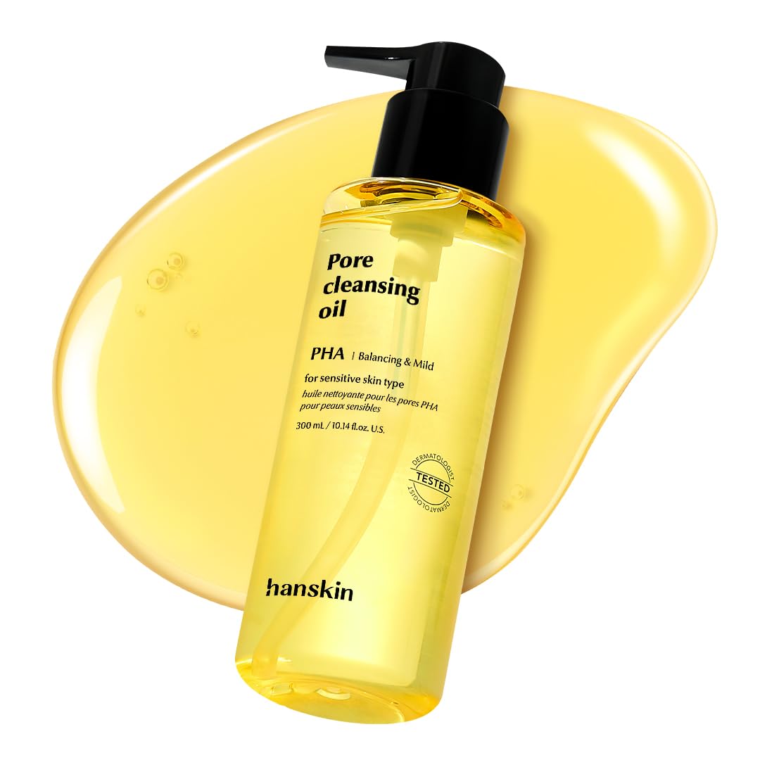Hanskin PHA Pore Cleansing Oil for Sensitive Skin, Makeup Remover, 10.14 oz