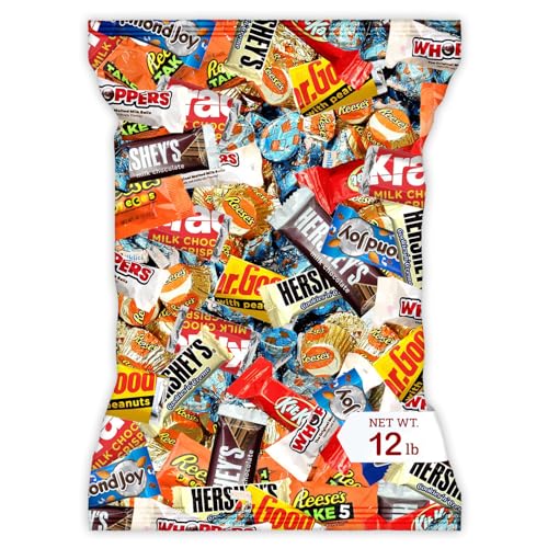 Bulk Chocolate Assortment Variety Pack - Chocolate Candy Variety Pack - 12 lb Bag of Mixed Bulk Candies, Milk, Dark and more! Bulk Candy Mix for Bag