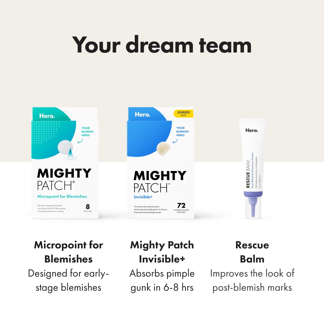 Hero Cosmetics Mighty Patch Invisible+ Daytime Acne Pimple Patch, 72 Ct