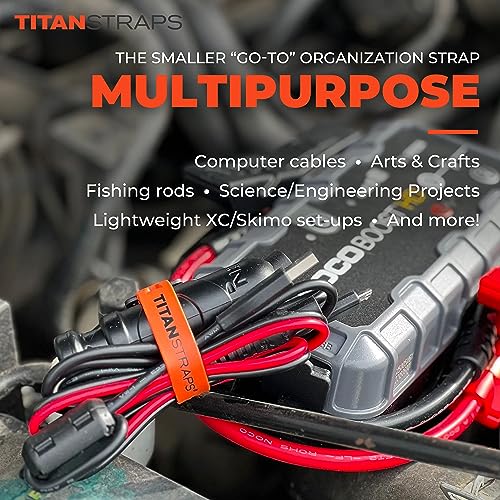 Titan Utility Straps – Mini Straps Set to Organize Computer Cables, Arts & Crafts, and Fishing Rods (10" Length / 4-Pack, Sunflower) - color: Sunflower, size: 10" Length / 4 Pack