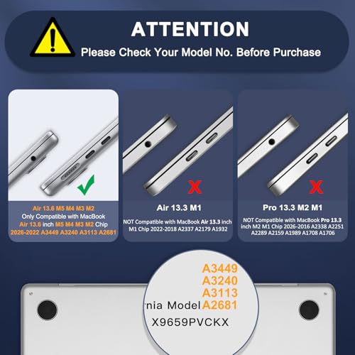 MOSISO Compatible with MacBook Air 13 inch Case M5 M4 M3 M2, Navy Blue | 4 in 1 Kit Anti-Crack Hard Shell with Kickstand for MacBook Air 13.6 inch Case 2026-2022 A3449 A3240 A3113 A2681 - color: Navy Blue