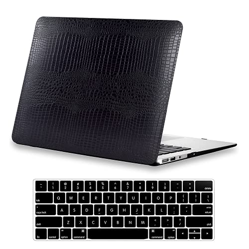 Case for Crocodile MacBook Pro 14 inch 2026 2025-2021 M5 M4 M3 M2 M1, Black | Crocodile Skin Alligator Leather Hard Case+Keyboard Cover (Model A3427 A3426 A3434 A3112 A3185 A3401 A2918 A2992 A2779 A2442) - color: # Crocodile Black