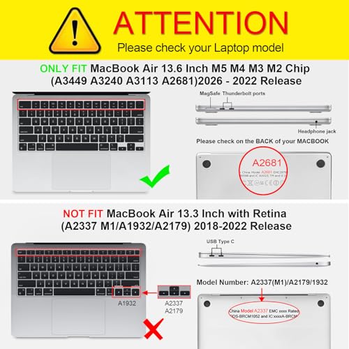 Fintie Case for MacBook Air 13 inch A3449/A3240/A3113/A2681 2022-2026 | M2/M3/M4/M5, Snap On Hard Shell, Full Port Access, Easy On/Off, Lightweight, Soaring Pig - color: Cosmic Orange