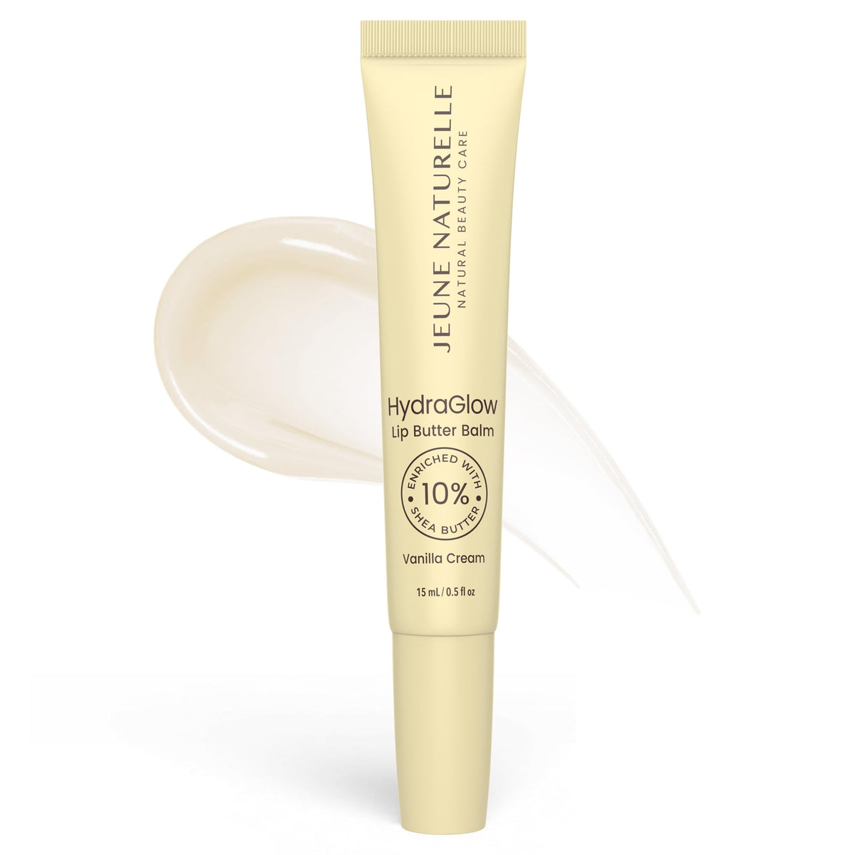 Vanilla Cream Lip Butter Balm, Made in Italy,Sheer Tint & Shine, Silicone Donut Applicator, Leak-Lock Cap, With Shea Butter, 15ml