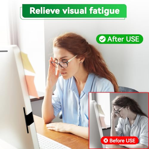 [2 Pack] Magnetic 23.8 in Computer Anti Blue Light Screen Protector for16:9 Aspect Ratio Widescreen Monitor, Hanging Eye Protection Anti-Glare Light Screen Protector, Removable 23.8in Protective Film - size: 23。8 inch