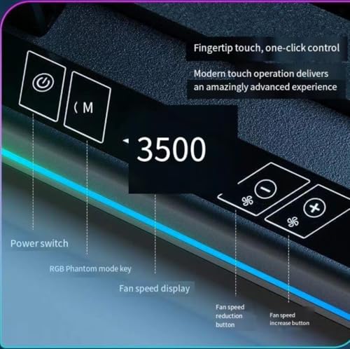Cooling Pad for Msi Vector Series Vector 16 HX Gaming Laptop Cooler with Powerful Turbo Cooling Fan Can Fast Cooling CPU+GPU 40°C,Variable Speed,6 RGB Light 3 USB-A