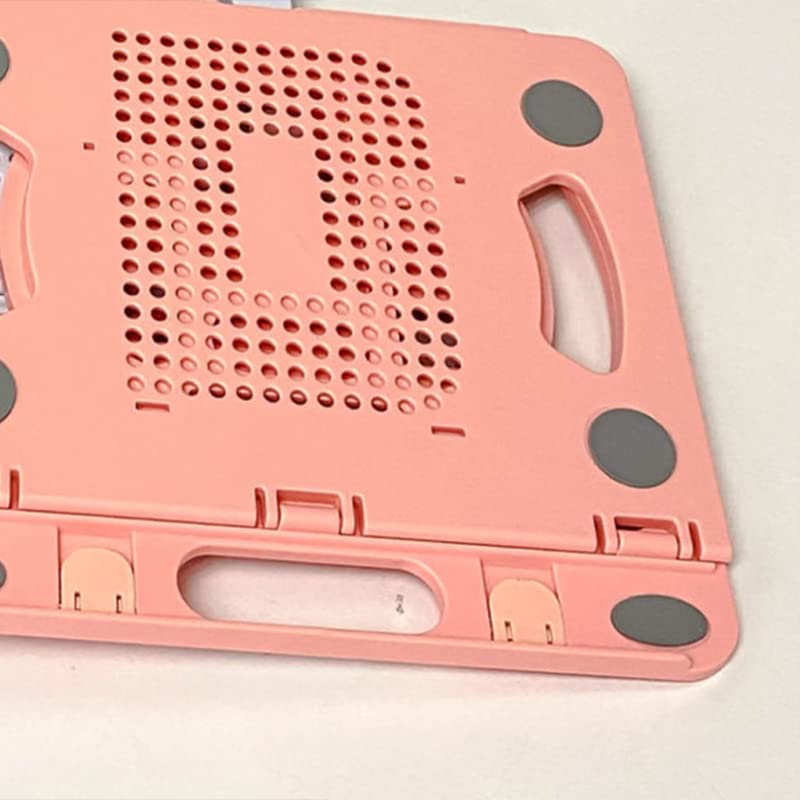 SUNGOOYUE Laptop Stand, 8 Angle Adjustable Foldable 360 Degree Rotating with Hollow Design for Office Home Classroom, Ergonomic Non Slip PP ABS Silicone Material (Pink) - color: Pink