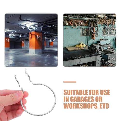 10pcs Silver Metal Pegboard Hooks Round Wire Rings, Garage and Craft Room Hole Board Organizer Accessories, Heavy-Duty Hanging Board Tool Hangers for Industrial Storage