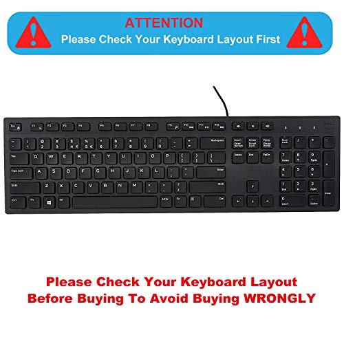 Keyboard Cover Skin for Dell KM636 KB216 KB216t KB216d KB216p Wired & Wireless Keyboard, Dell Optiplex 5250 3050 3240 5460 7450 7050, Dell Inspiron Desktop 24" 27" 5400 5490 7700 7790 3475 3670 3477 - color: Gradual Blue