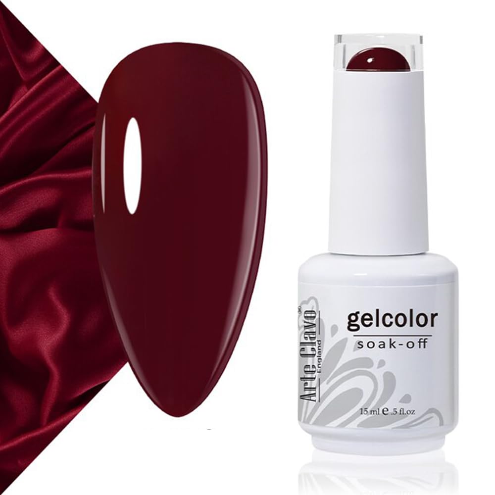 Arte Clavo 15Ml Dark Red Gel Nail Polish Red Rose Cherry Color Gel Soak Off Uv Led Nail Gel Polish Manicure Varnish Diy 1418