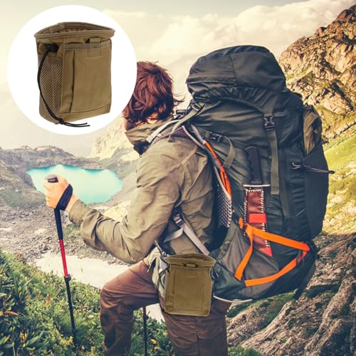BESTonZON Lightweight Outdoor Waist Pack with Adjustable Belt, Mini Utility Pouch Made of Sturdy Oxford Cloth, Drawstring Chalk Bag for Climbing and Camping Activities
