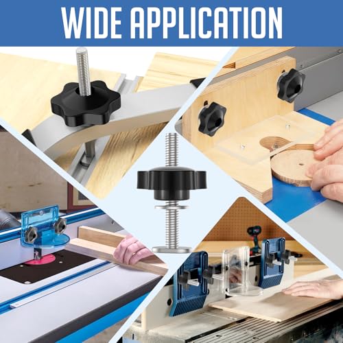 20 Piece Set 1/4"-20 T Track Knob Kit | T-Track Accessories Include 1/4"-20 Bolts, Washers, and Threaded Knob Nuts, Suitable for Woodworking Clamps and Fixtures - size: Small