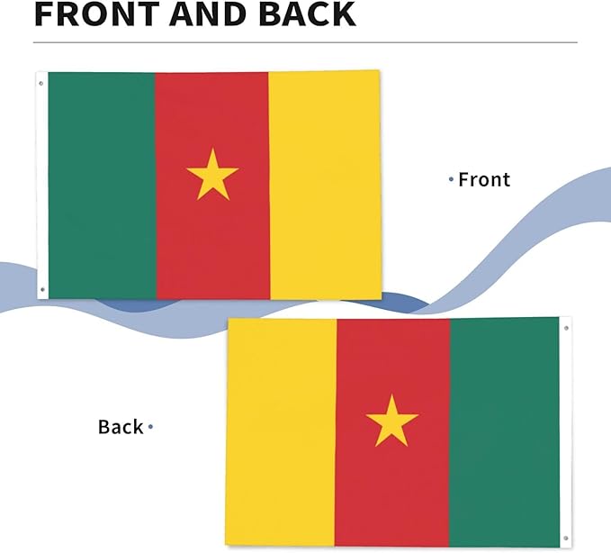 Cameroon Cameroonian Flag Garden Yard House 2x3 ft Flags Double Sided Print Banner Indoor Outdoor Party Home Decorations for Boat Dorm House Balcony