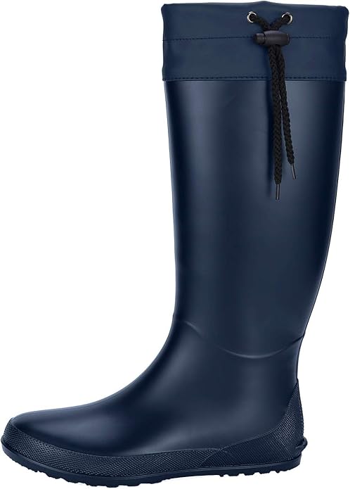 Asgard Packable Tall Rain Boots for Women Waterproof Rubber Garden Boots Ultra Lightweight Flat Mud Boots- NOT FOR WIDE CALF