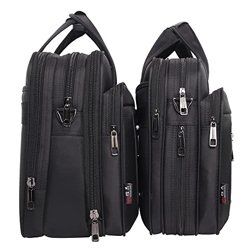 Large Briefcases For Men Canvas Tote Bag Laptop Case Computer Bag Business Work Bag Office - size: Medium Size (15.6” Laptop Briefcase)