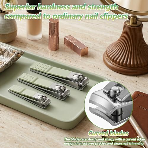 13-Piece Manicure Kit for Women Nail Travel Stainless Steel | Nail Clippers Set Pedicure Grooming With Travel Case Portable With Exquisite Leather for Men Women(Green)