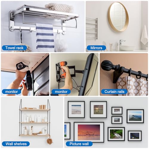Aovchei 170pcs Drywall Anchors Kit, 85 Plastic Anchors and 85 Screws | 3 Size #6 * 30#6 * 40#8 * 40, Wall Hanging Kit for Hanging Picture Frame, Shelf Brackets, Curtain Rod - size: #6*30 #6*40 #8*40